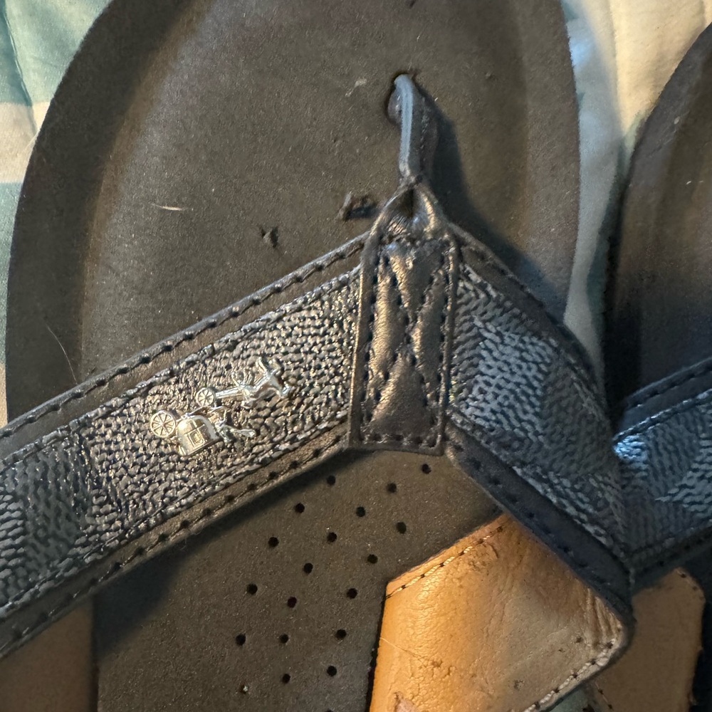 Coach Black and Tan Sandals - Picture 2 of 3